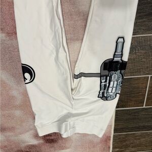 White Graphic Joggers